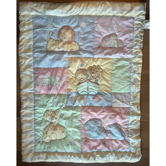 Just Born Other - Vintag pasted Quilt Sun Animals Noah ark Puffy Blanket Comforter Reversible